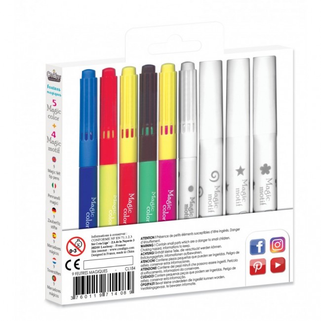 Magiczne flamastry Crea Lign - 5 kolorów, 4 wzory