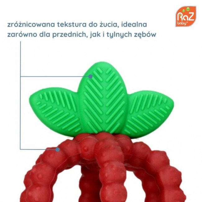Gryzak Soczysta Malina z listkami RaZbaby - Niebieski