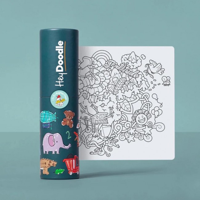 Mała mata silikonowa do wielokrotnego kolorowania HeyDoodle - Słoneczne Bazgrołki