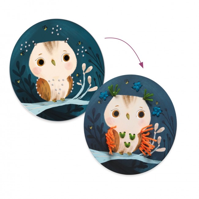 Zestaw artystyczny haftowanie od podstaw Djeco - Wiewiórka