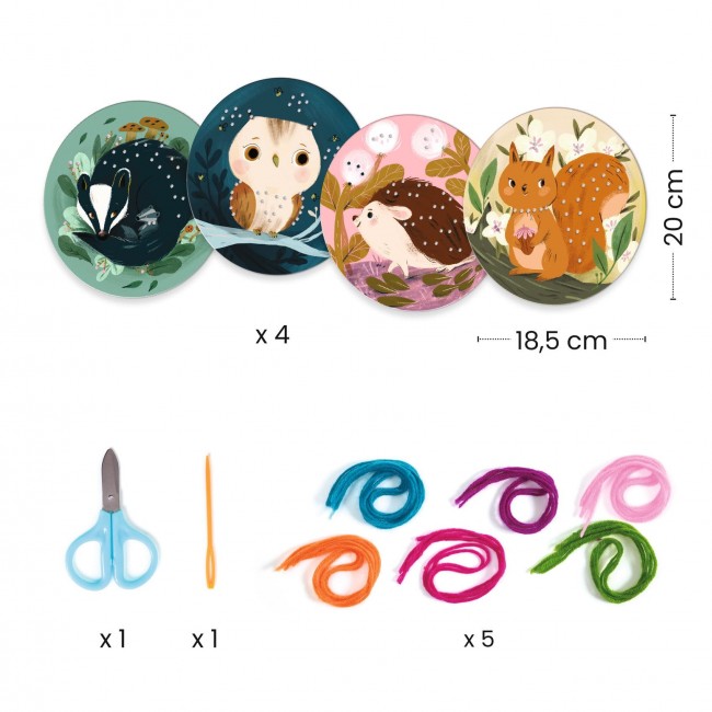 Zestaw artystyczny haftowanie od podstaw Djeco - Wiewiórka