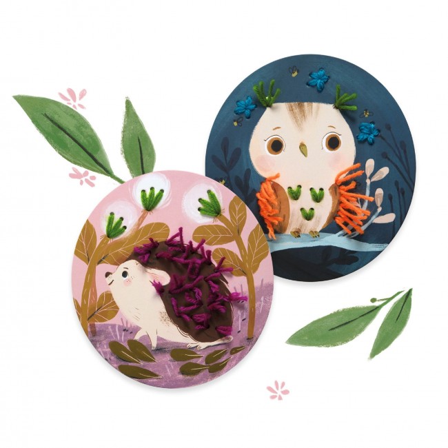 Zestaw artystyczny haftowanie od podstaw Djeco - Wiewiórka