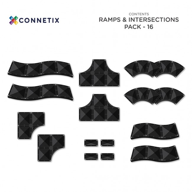 Klocki magnetyczne Connetix - Ramps & Intersections Pack 16 el.