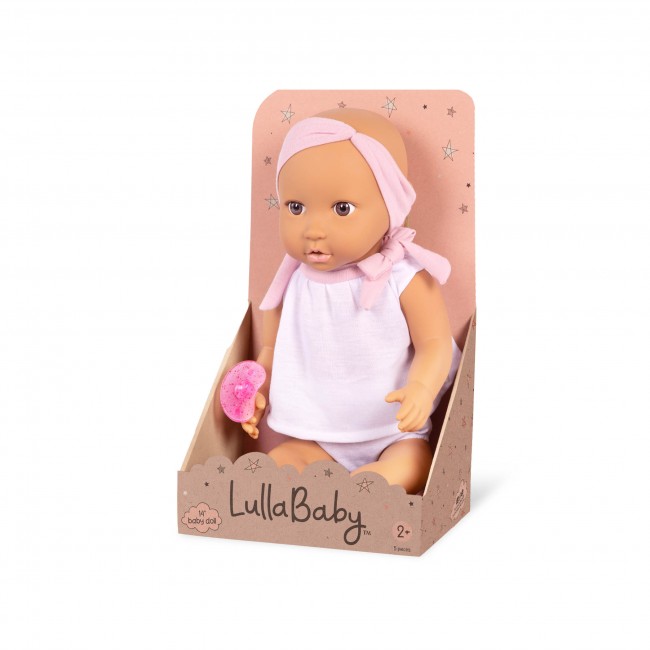 Lalka niemowlę ze smoczkiem LullaBaby - W dwuczęściowym ubranku i opasce