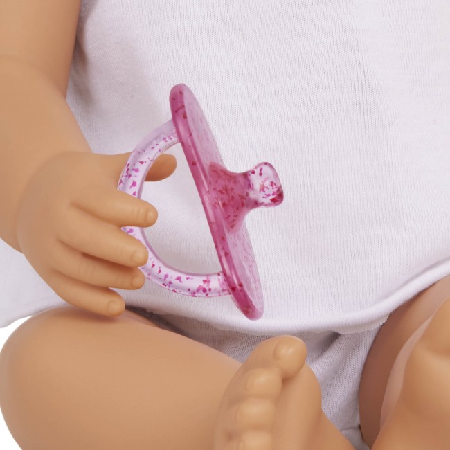 Lalka niemowlę ze smoczkiem LullaBaby - W dwuczęściowym ubranku i opasce