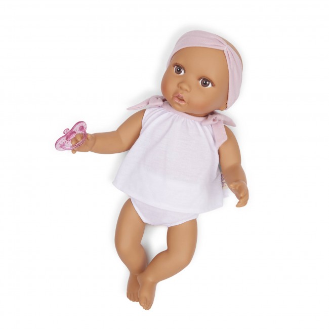 Lalka niemowlę ze smoczkiem LullaBaby - W dwuczęściowym ubranku i opasce