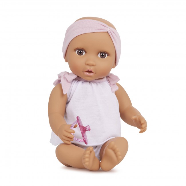 Lalka niemowlę ze smoczkiem LullaBaby - W dwuczęściowym ubranku i opasce