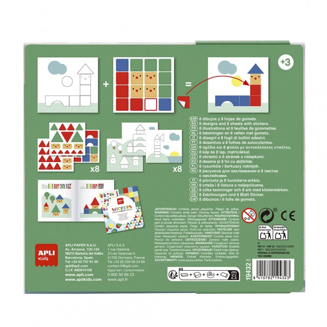 Zestaw z naklejkami geometrycznymi Apli Kids - Wieś