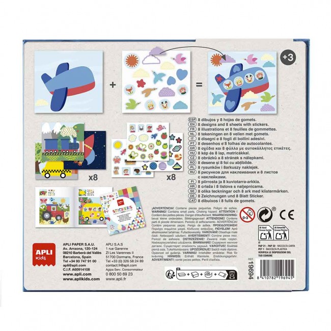 Zestaw z naklejkami Apli Kids - Transport