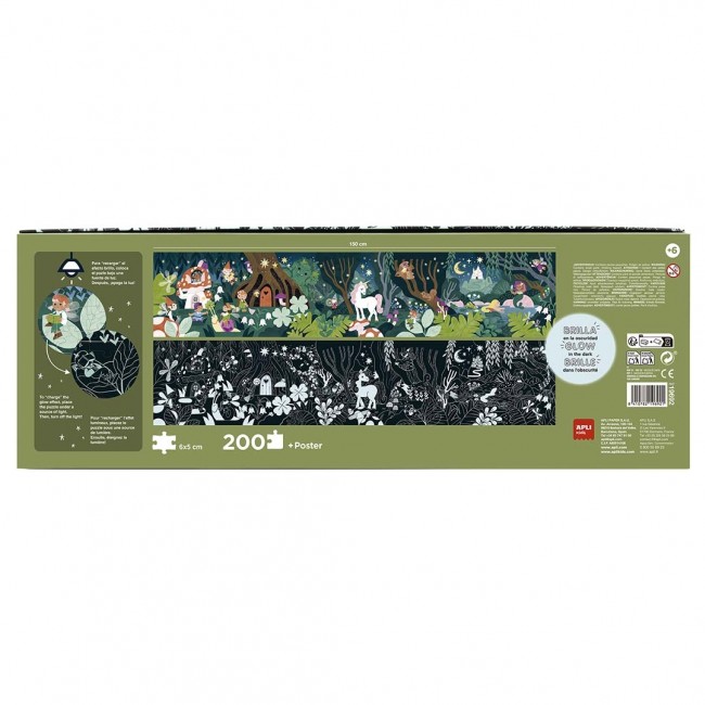 Puzzle świecące w ciemności Apli Kids - Magiczny las 6+