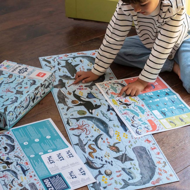 Puzzle edukacyjne Apli Kids - Zagrożone zwierzęta Ocean 6+