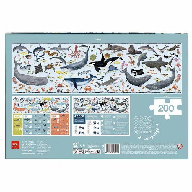 Puzzle edukacyjne Apli Kids - Zagrożone zwierzęta Ocean 6+