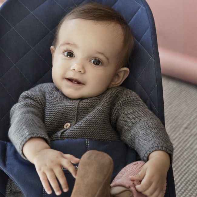Poszycie do leżaczka BABYBJORN BLISS Woven Classic Quilt - Granatowy