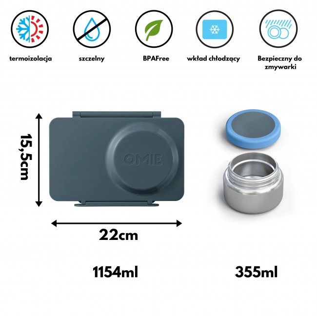 Lunchbox z termosem OmieBox Up OMIE - Graphite