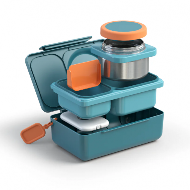 Lunchbox z termosem OmieBox Up OMIE - Teal Green
