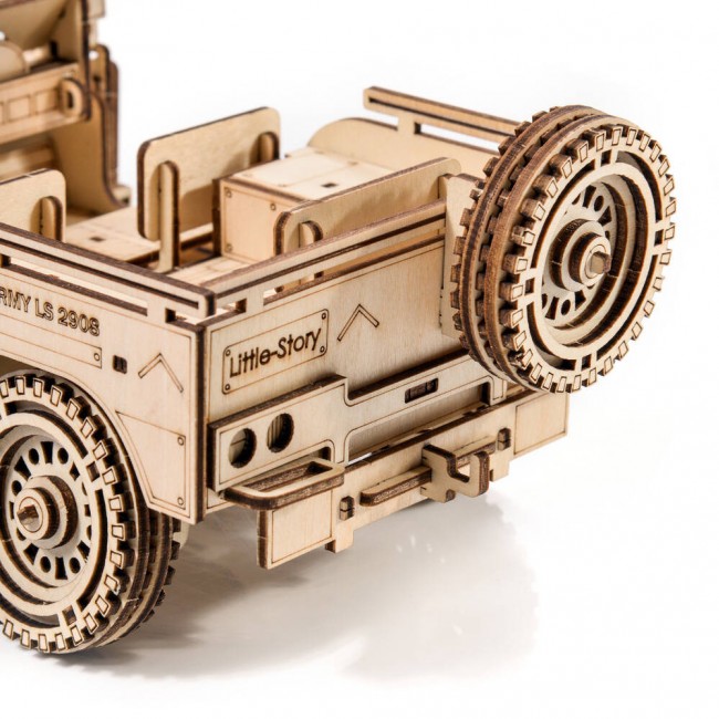Drewniane Puzzle Model 3D Little Story - Pojazd Wojskowy Jeep