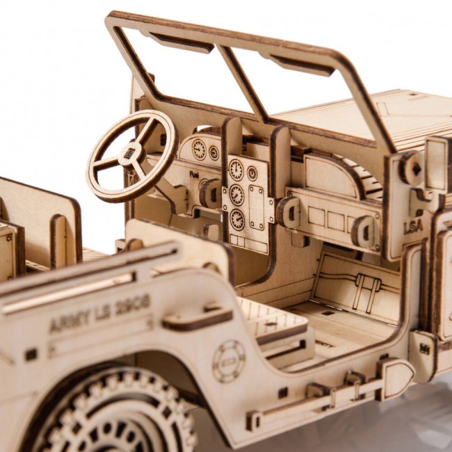 Drewniane Puzzle Model 3D Little Story - Pojazd Wojskowy Jeep
