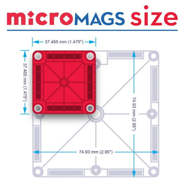 Klocki magnetyczne MAGNA-TILES - microMAGS Travel 26 el.