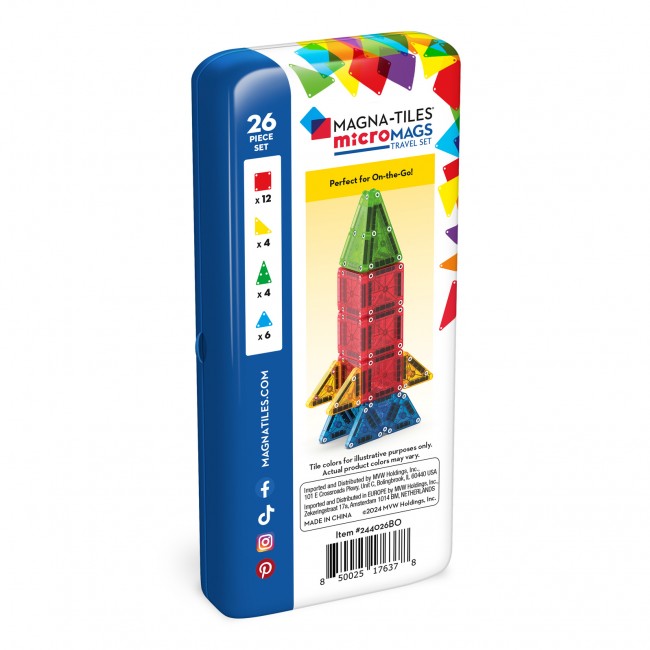 Klocki magnetyczne MAGNA-TILES - microMAGS Travel 26 el.