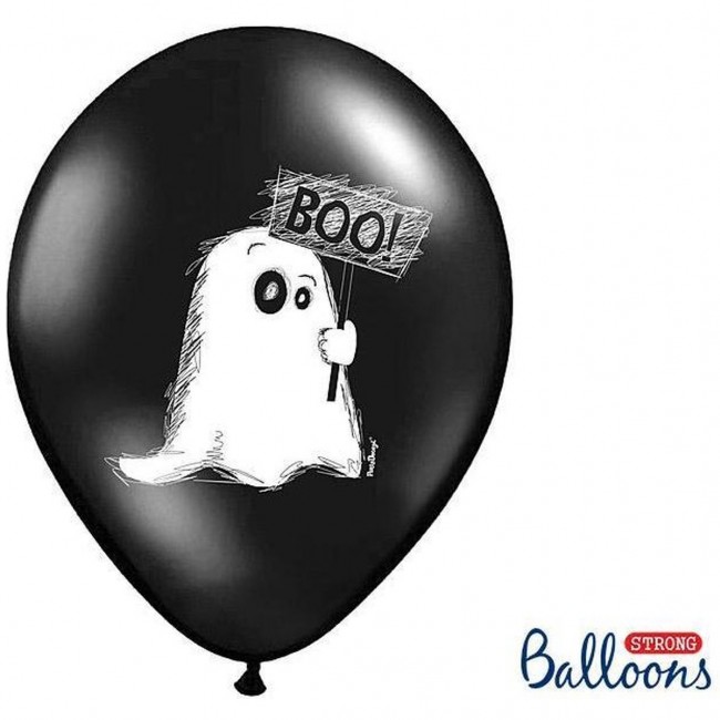 Balony 6 szt. Party Deco - Duszek Pastel Black 30cm