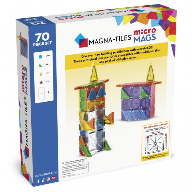 Klocki magnetyczne MAGNA-TILES - microMAGS 70 el.
