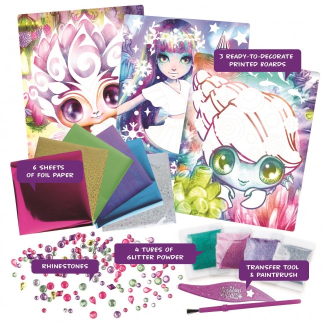 Album do scrapbookingu - zestaw kreatywny dla dzieci z folią i brokatem Nebulous Stars - Marinia 7+