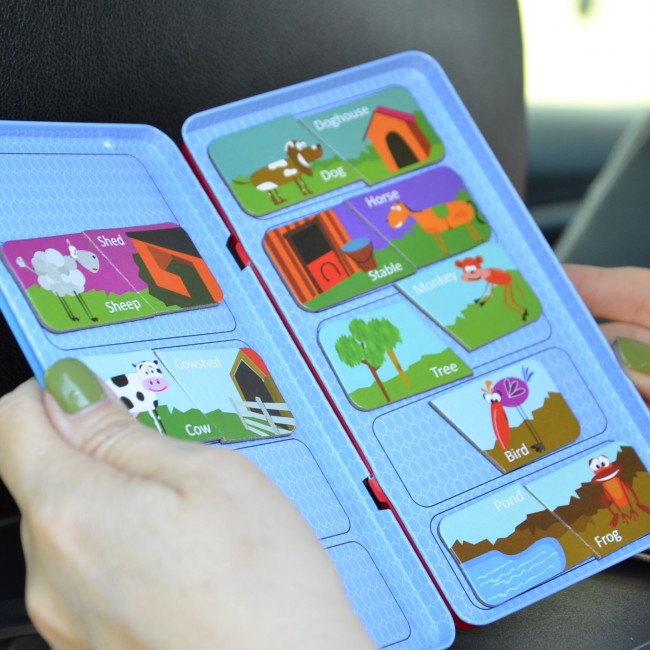 Podróżna gra magnetyczna The Purple Cow - Puzzle Zwierzęta i ich domy