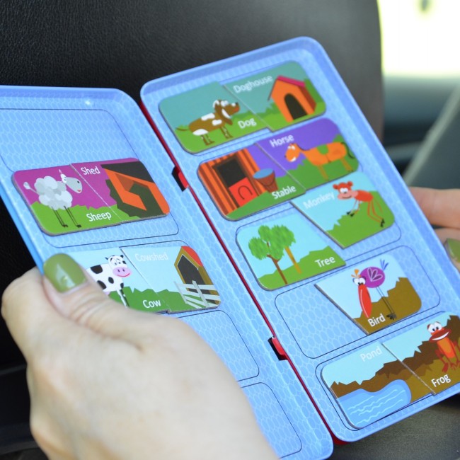 Podróżna gra magnetyczna The Purple Cow - Puzzle Zwierzęta i ich domy