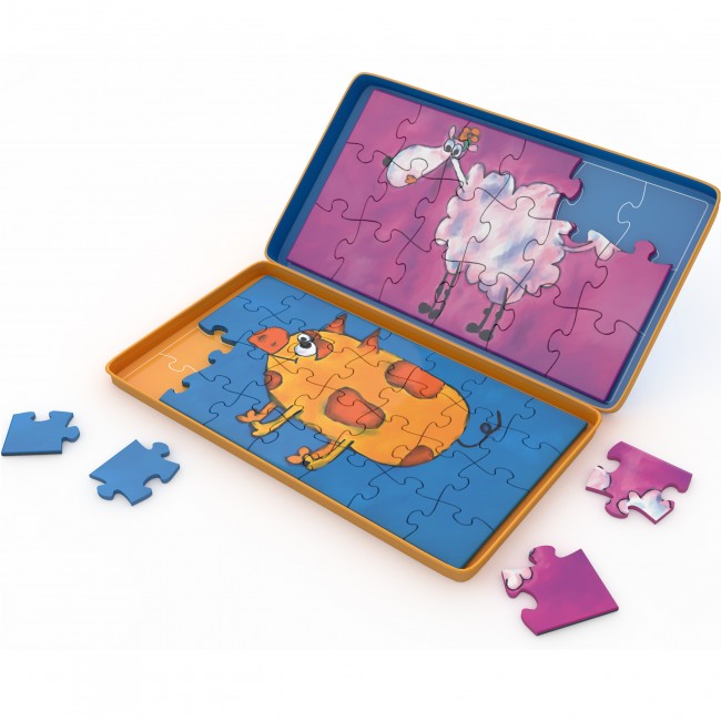 Podróżna gra magnetyczna The Purple Cow - Puzzle Farma