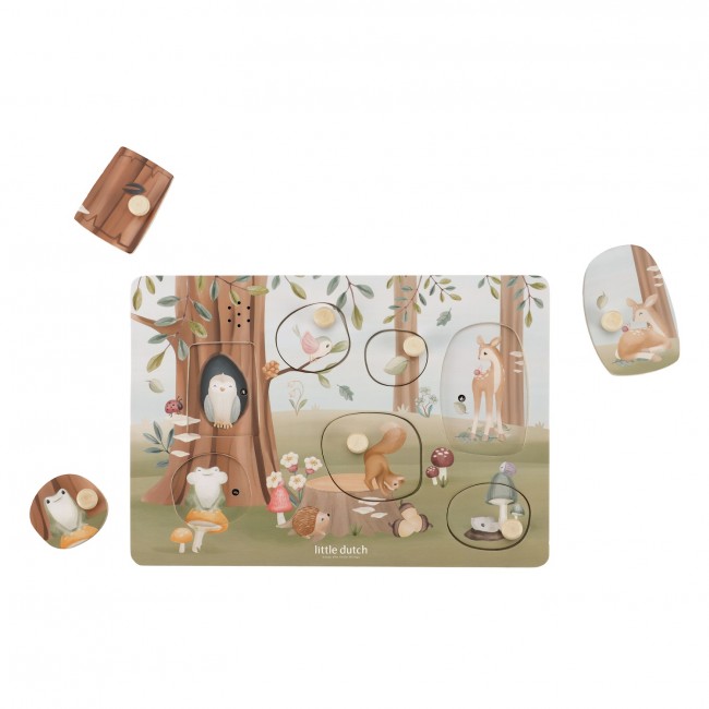 Puzzle dźwiękowe Little Dutch - Forest Friends