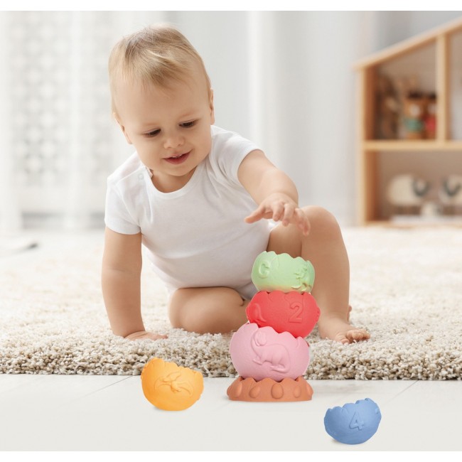 Edukacyjna piramidka sensoryczna Tullo 6 el.