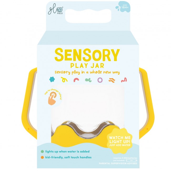 Słoik sensoryczny do napełnienia wodą Glo Pals - żółty