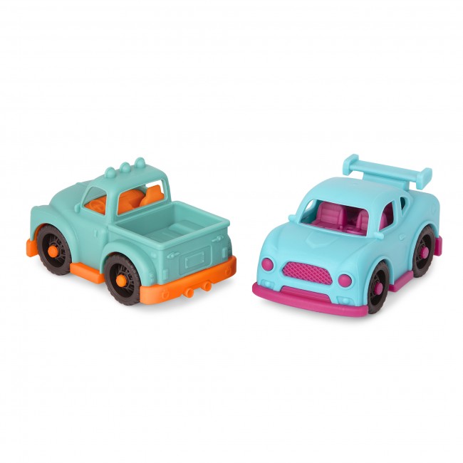 Zestaw 4 małych autek B. Toys z Pick-upem – Happy Cruisers