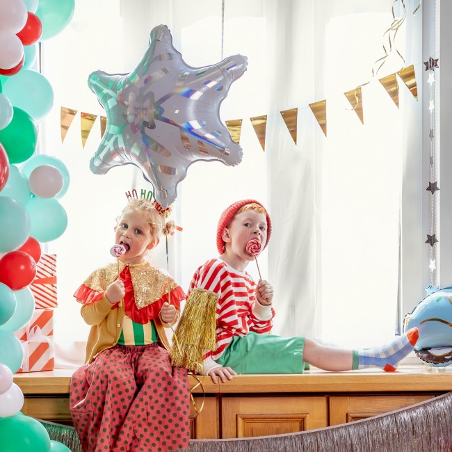 Balon foliowy holograficzny Party Deco - Śnieżynka 64 x 66 cm