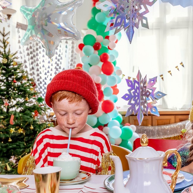 Balon foliowy holograficzny Party Deco - Śnieżynka 64 x 66 cm