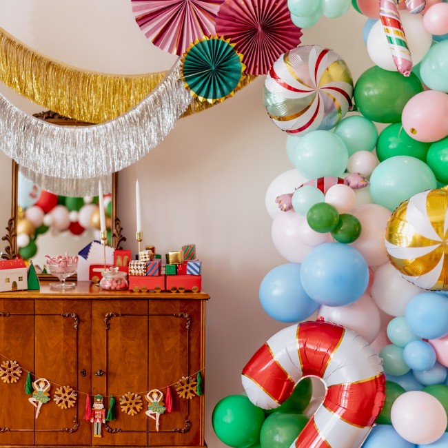 Balon foliowy 5 szt. Party Deco - Cukrowa Laska 18.5 x 35 cm