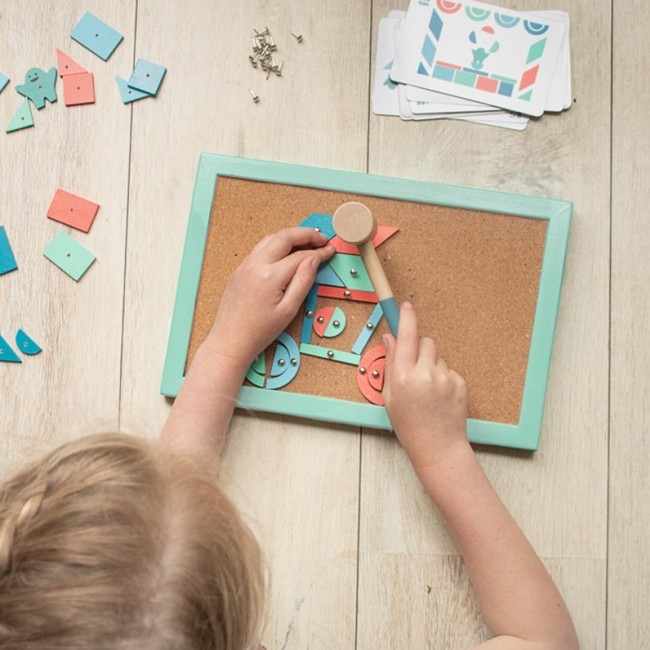 Drewniana przybijanka z kartami pracy BS Toys