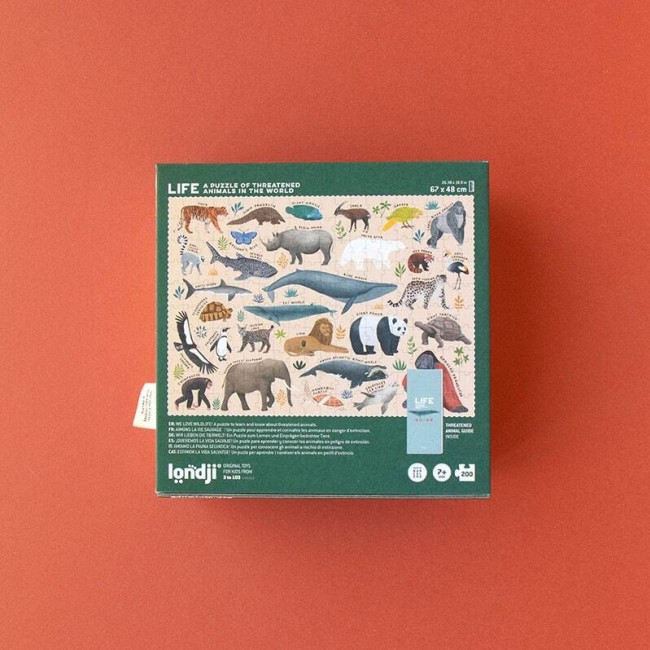 Puzzle Life Londji - Zagrożone gatunki zwierząt 200 el.