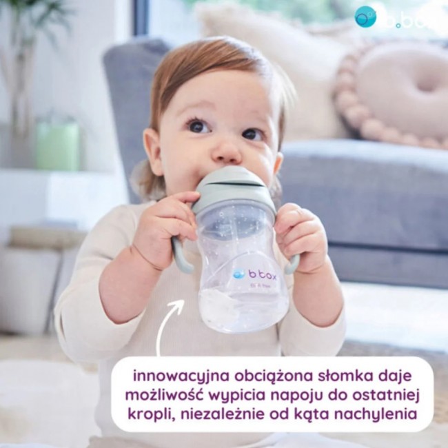 Innowacyjny bidon ze słomką B.box - Szałwiowy