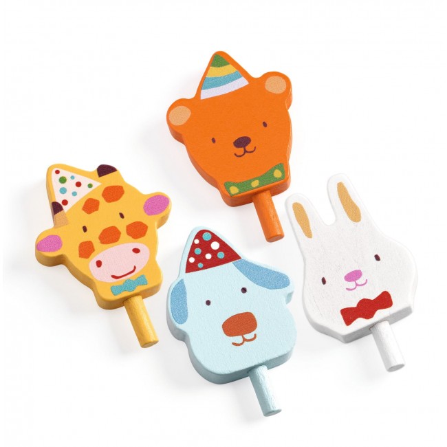 Zestaw do odgrywania ról Djeco - Drewniany tort urodzinowy