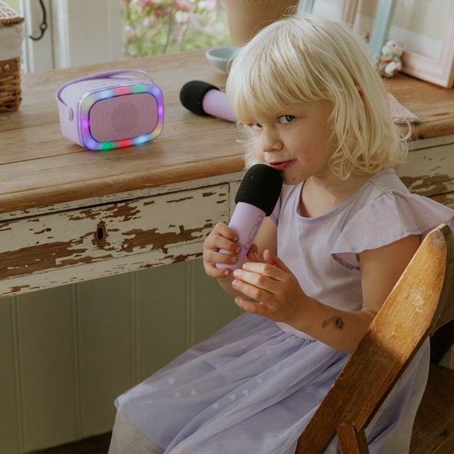 Party karaoke z dwoma mikrofonami Lalarma - Blue