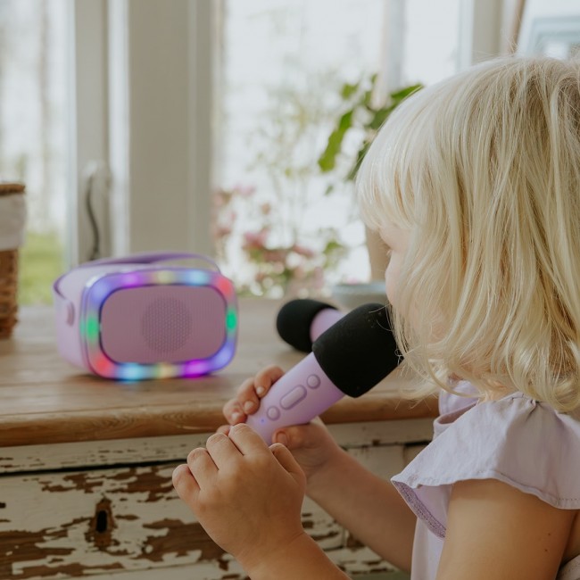 Party karaoke z dwoma mikrofonami Lalarma - Blue