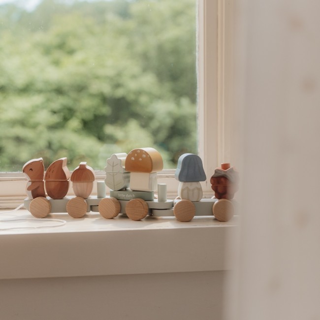 Pociąg - układanka Little Dutch - Wiewiórka Forest Friends