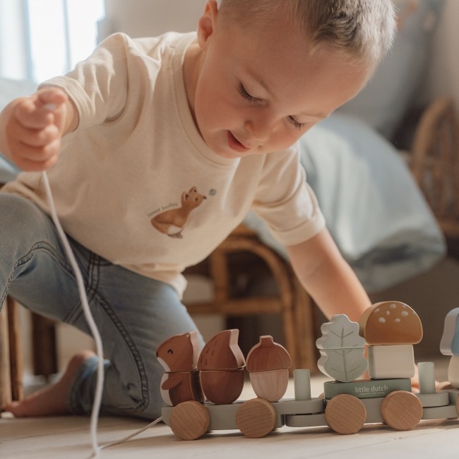Pociąg - układanka Little Dutch - Wiewiórka Forest Friends