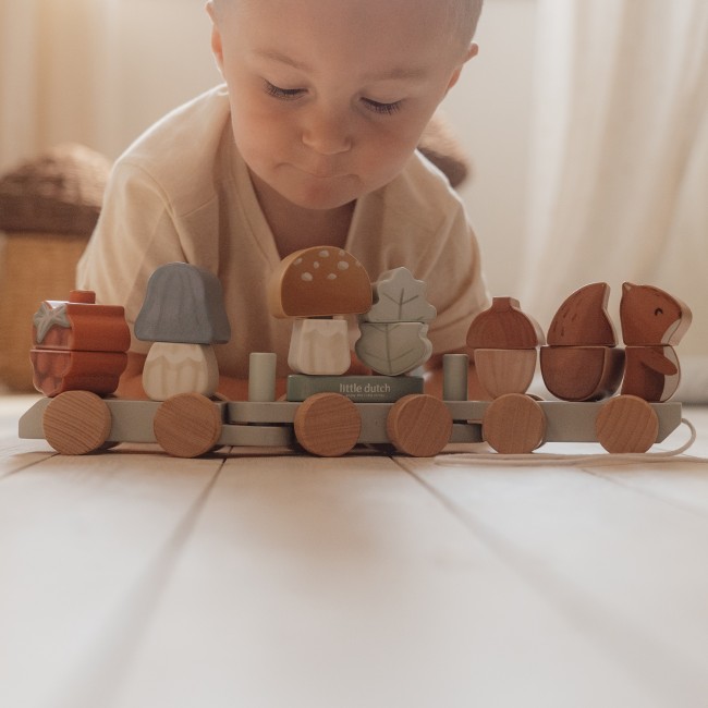 Pociąg - układanka Little Dutch - Wiewiórka Forest Friends