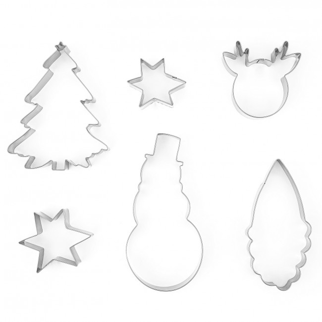 Wykrawacze do ciastek Merry Christmas Party Deco - srebrny