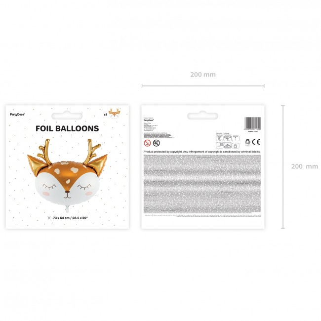 Balon foliowy Party Deco - Jelonek 73 x 74 cm