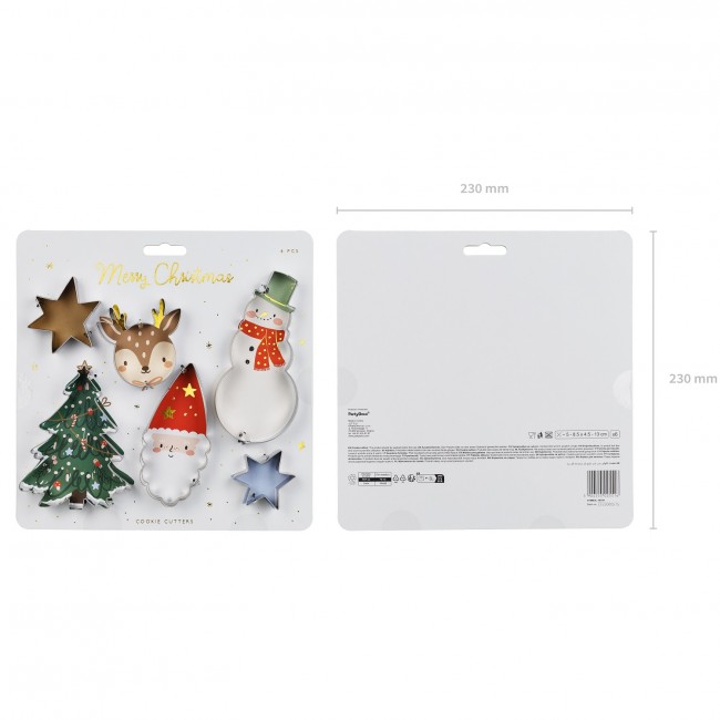 Wykrawacze do ciastek Merry Christmas Party Deco - srebrny