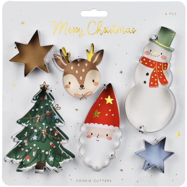 Wykrawacze do ciastek Merry Christmas Party Deco - srebrny