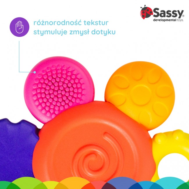 Gryzak silikonowy Sassy - Kwiatek